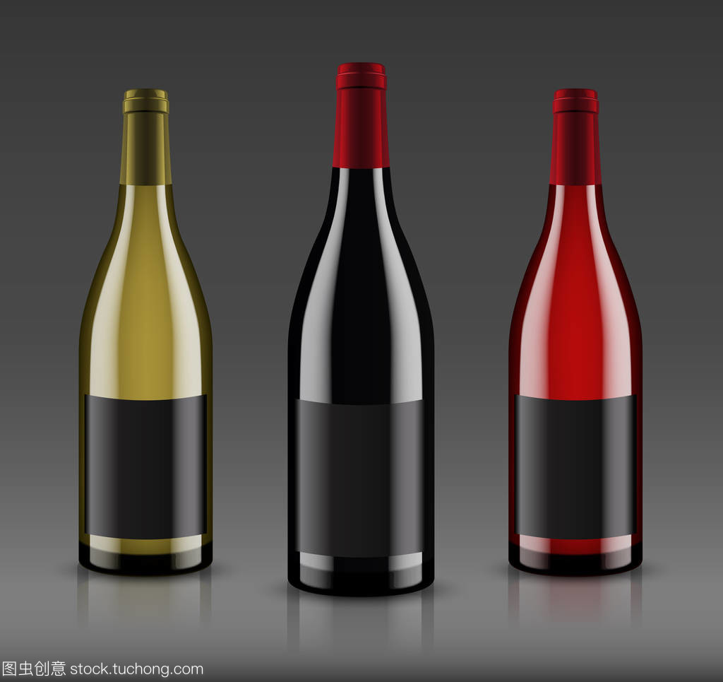 樣機(jī)葡萄酒瓶。矢量設(shè)計(jì)